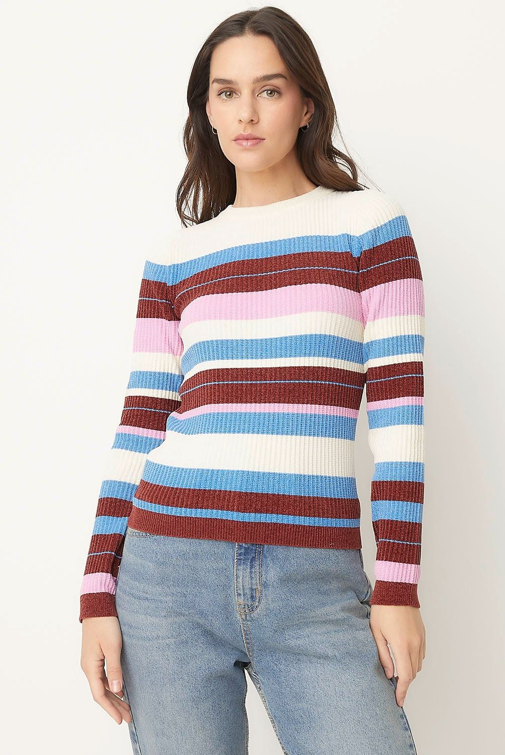 VERO MODA - Sweater Rayas Cuello Redondo Mujer Vero Moda
