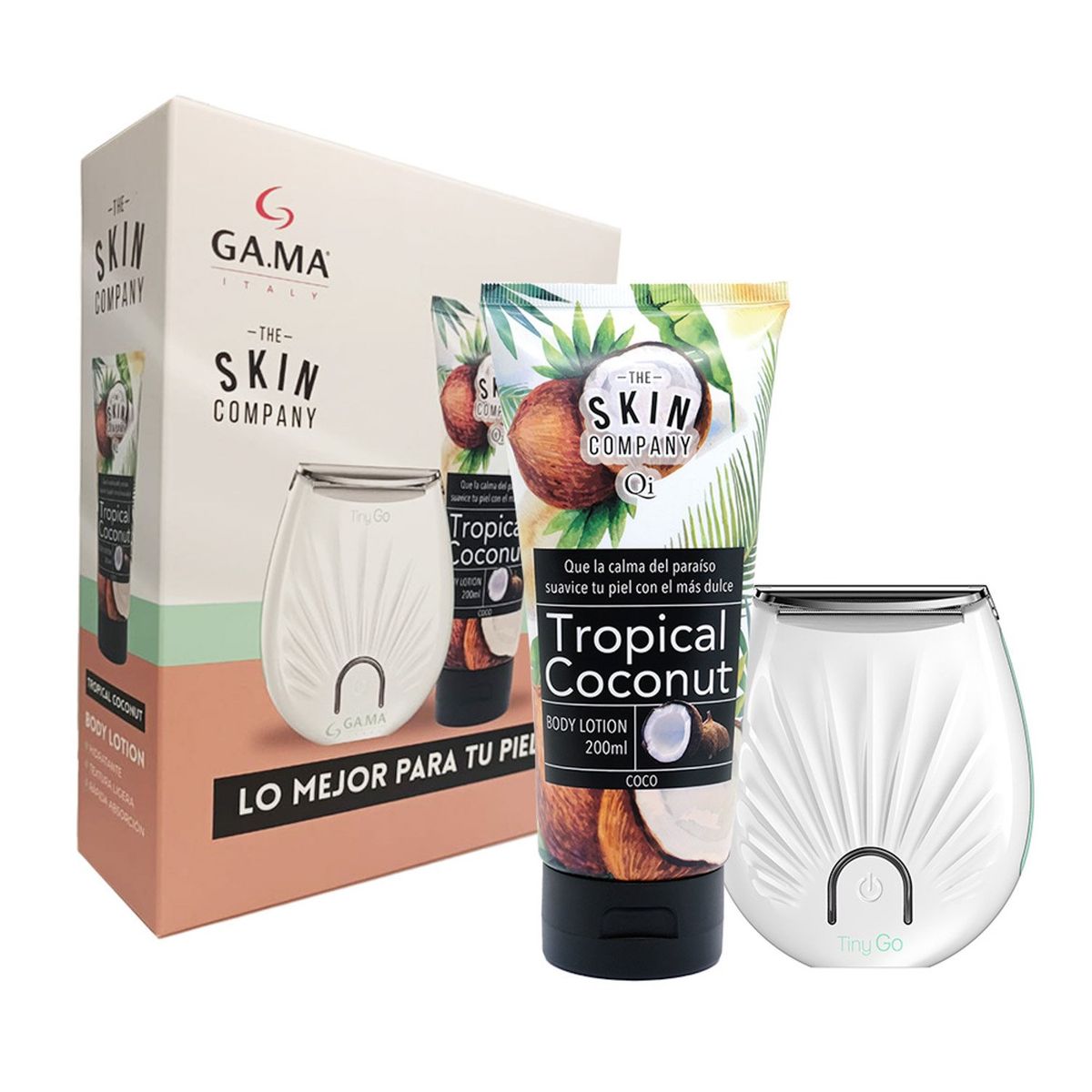 GAMA - Pack Rasuradora Femenina Tiny Go + Crema Body Lotion de Coco Gama Inalámbrico Tinygo
