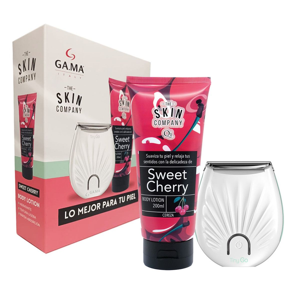GAMA - Pack Rasuradora Femenina Tiny Go + Crema Body Lotion de Cherry Gama Inalámbrico Tinygo