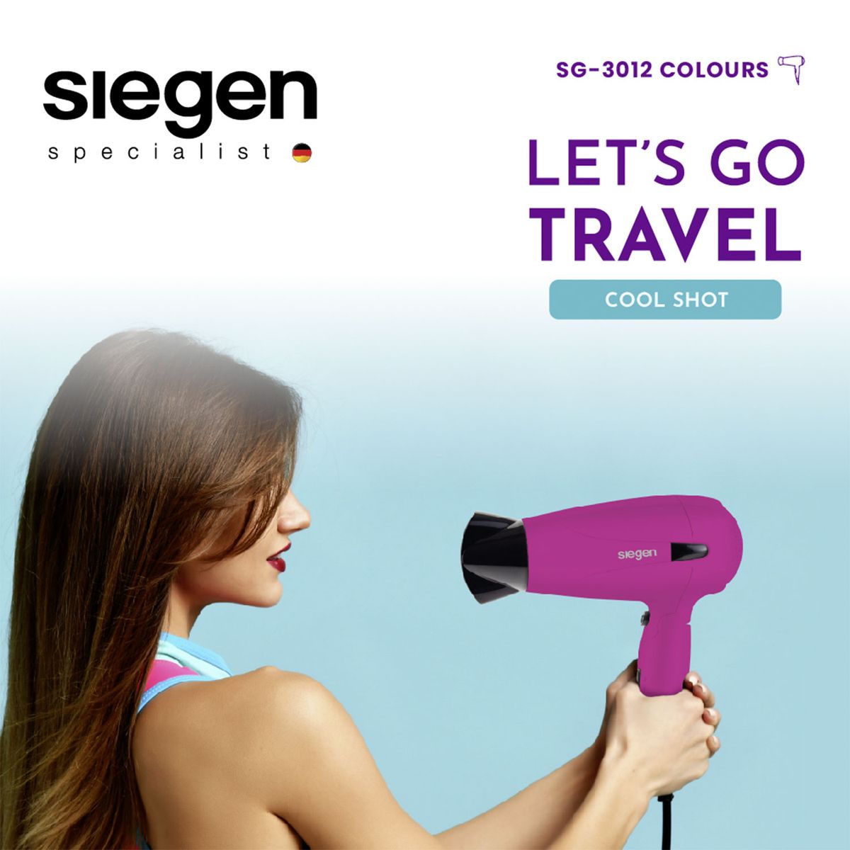 SIEGEN - Secador Let`S Go Travel  Siegen SG-3012C50 1700W DC