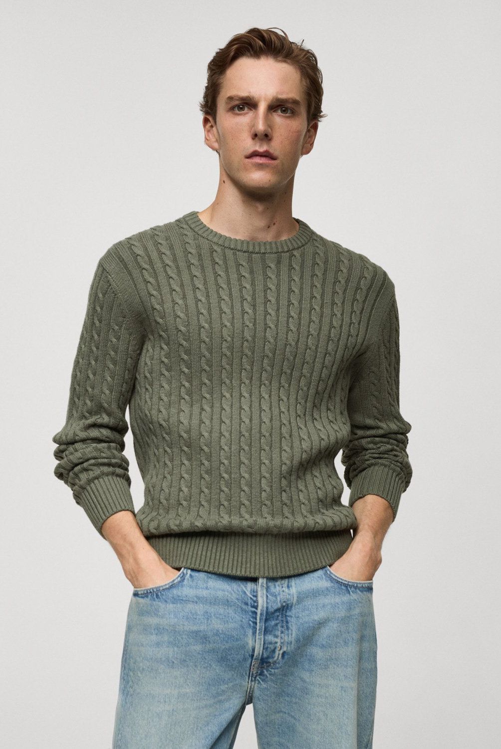 MANGO MAN - Sweater Trenzado Algodón Lana Hombre Mango Man