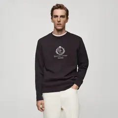 MANGO MAN - Poleron 100% Algodón Detalle Bordado Hombre