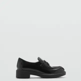 MANGO - Mocasín Mujer Cuero Negro