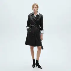 MANGO - Trench Efecto Piel Mujer