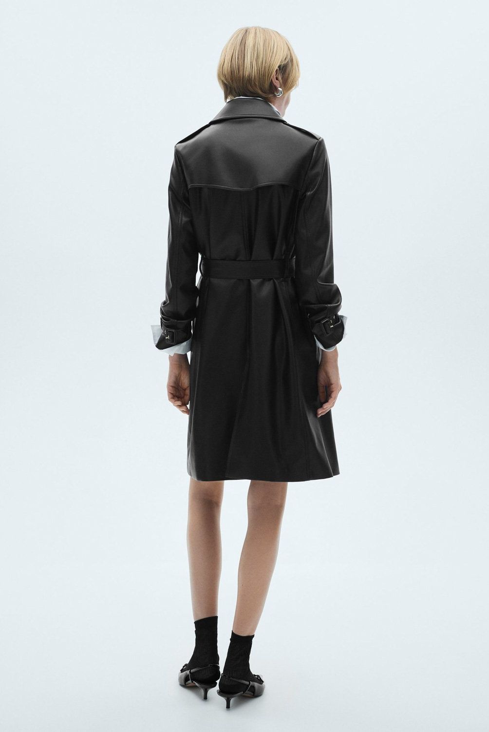 MANGO - Trench Efecto Piel Mujer Mango