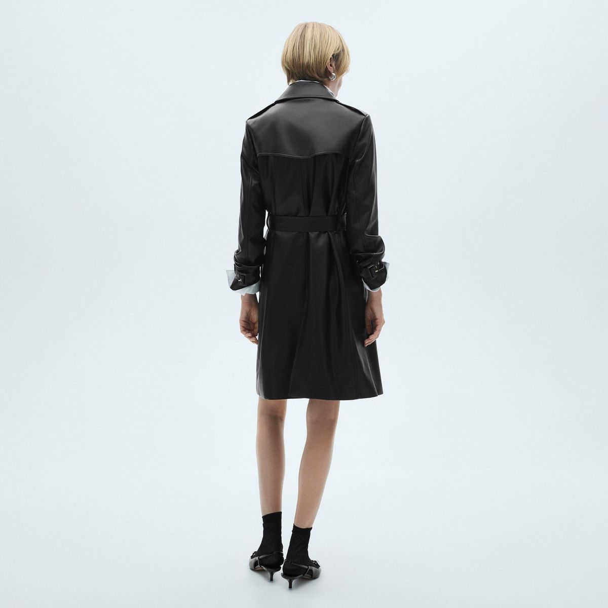 MANGO - Trench Efecto Piel Mujer Mango