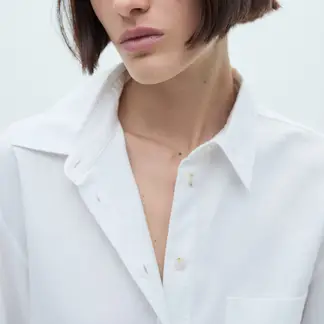 MANGO - Blusa Algodón Manga Larga Mujer