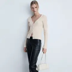 MANGO - Cárdigan Punto Botones Metálicos Mujer