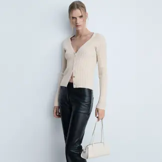 MANGO - Cárdigan Punto Botones Metálicos Mujer