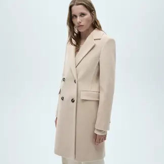 MANGO - Abrigo Lana Doble Botonadura Mujer