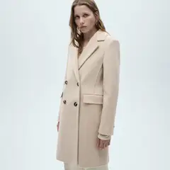 MANGO - Abrigo Lana Doble Botonadura Mujer