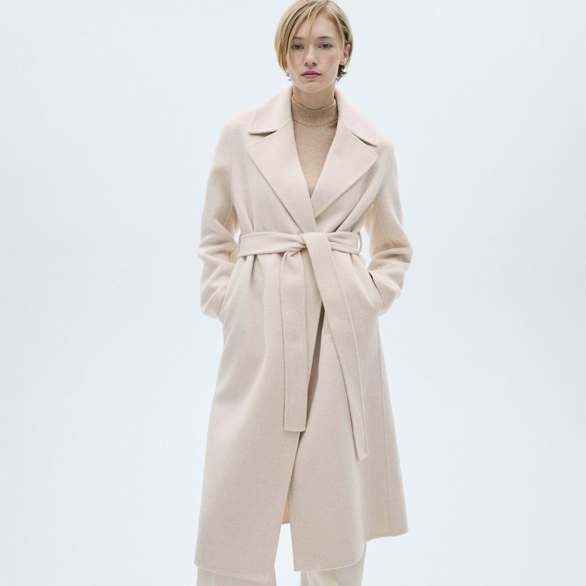 MANGO - Abrigo Handmade Cinturón Mujer Mango