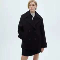 MANGO - Abrigo Lana Doble Botonadura Mujer