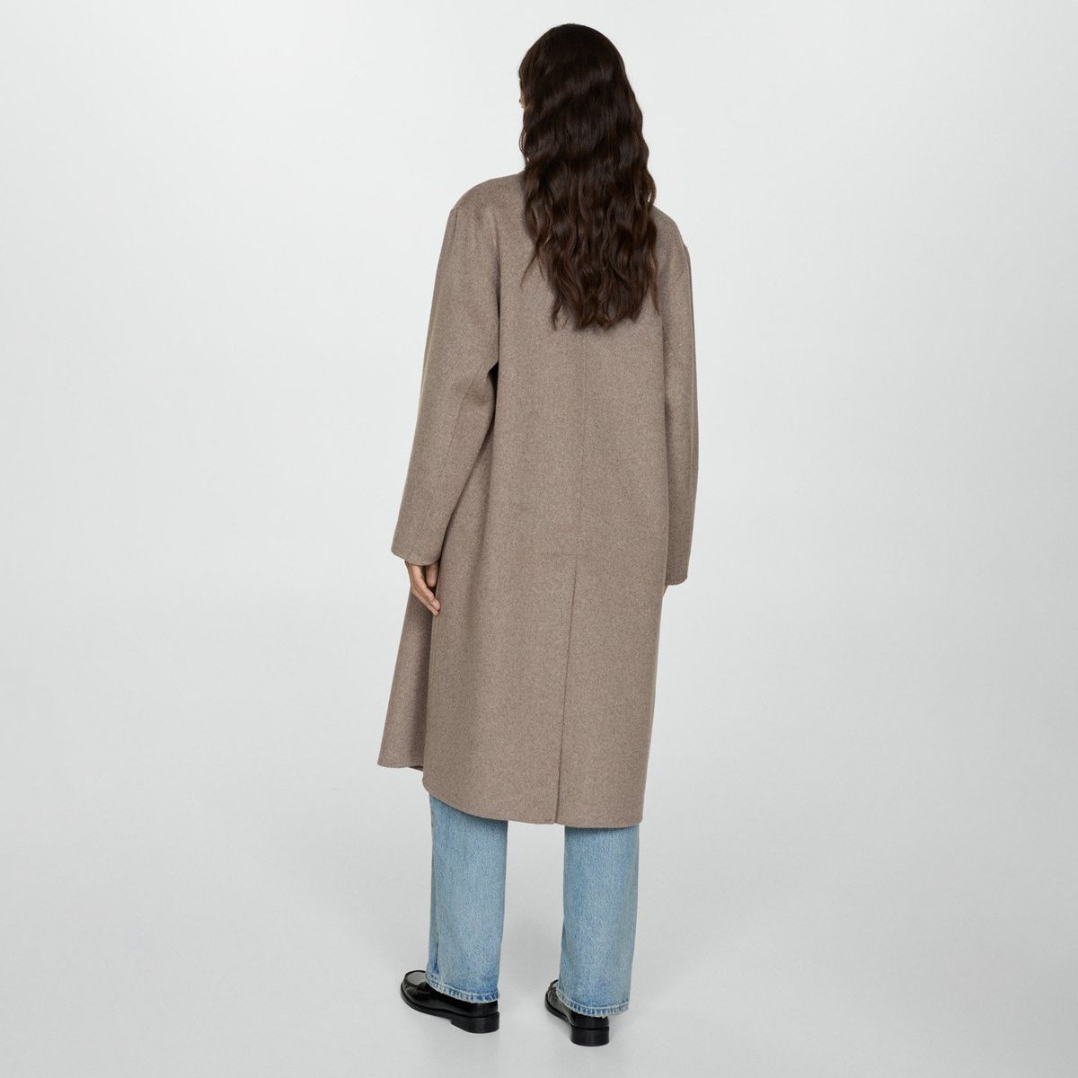 MANGO - Abrigo Lana Handmade Oversize Mujer Mango