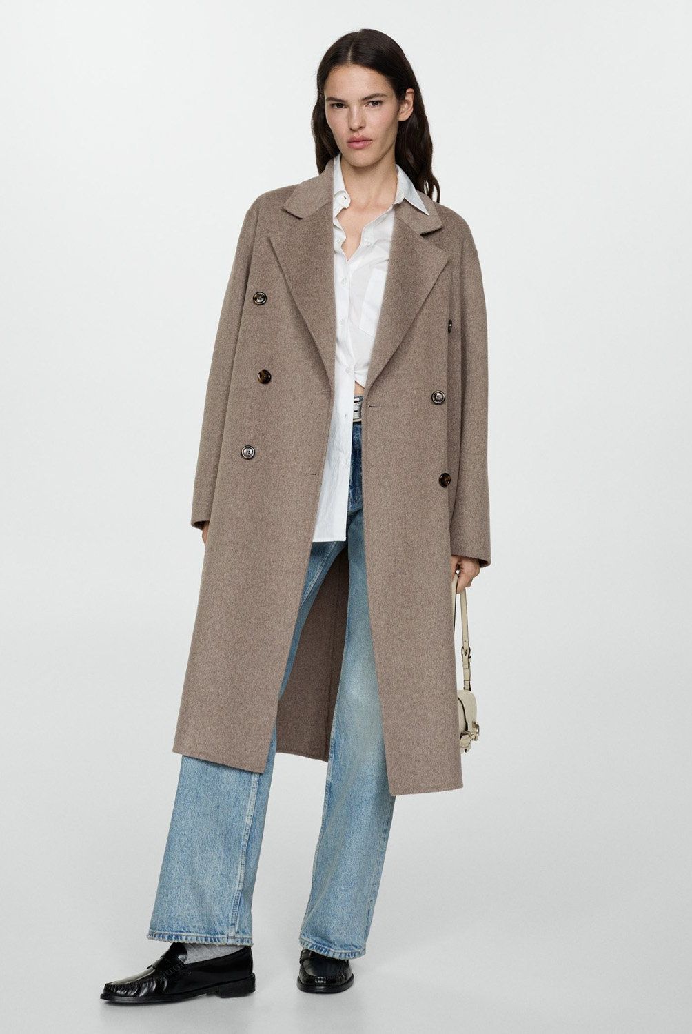 MANGO - Abrigo Lana Handmade Oversize Mujer Mango