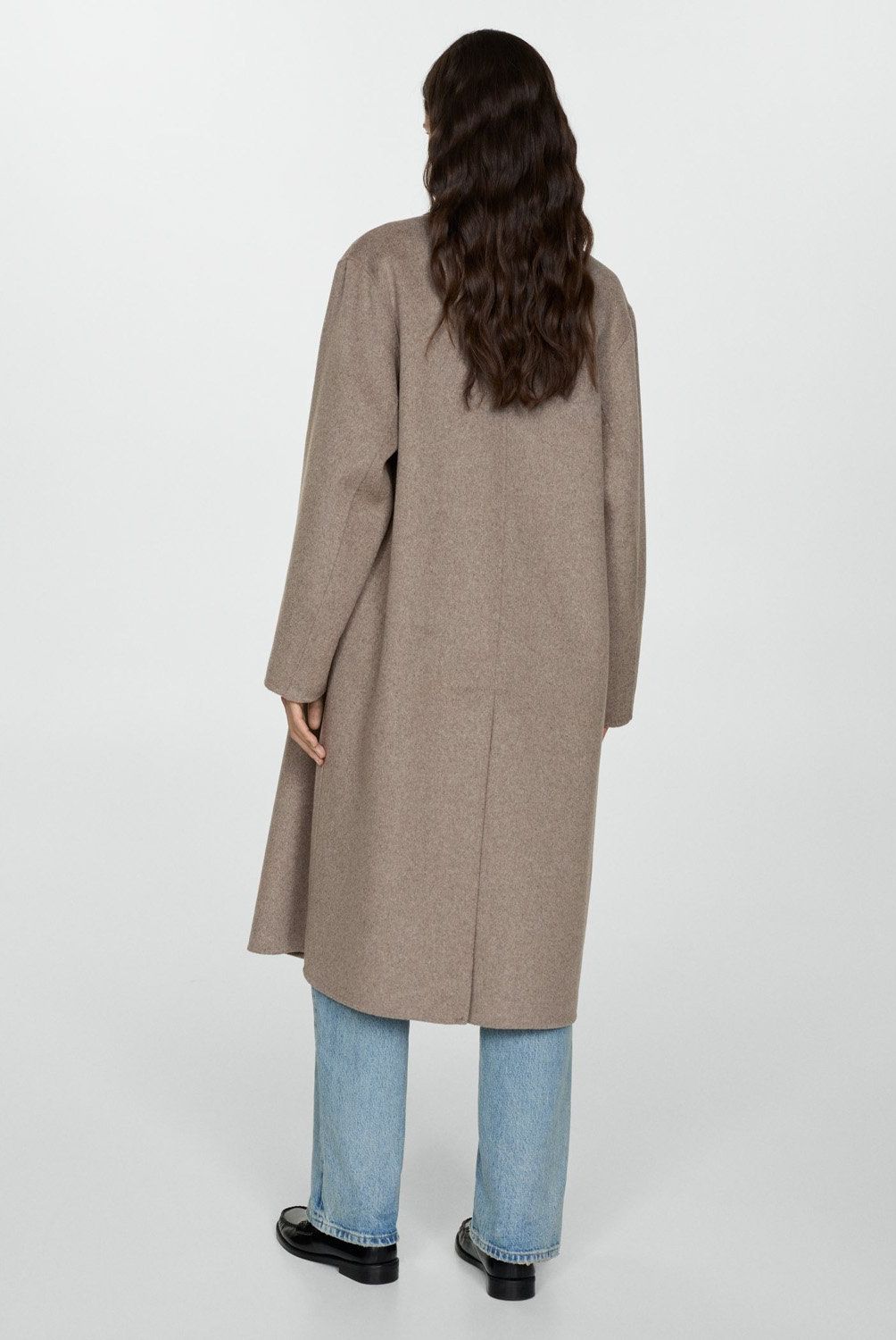 MANGO - Abrigo Lana Handmade Oversize Mujer Mango