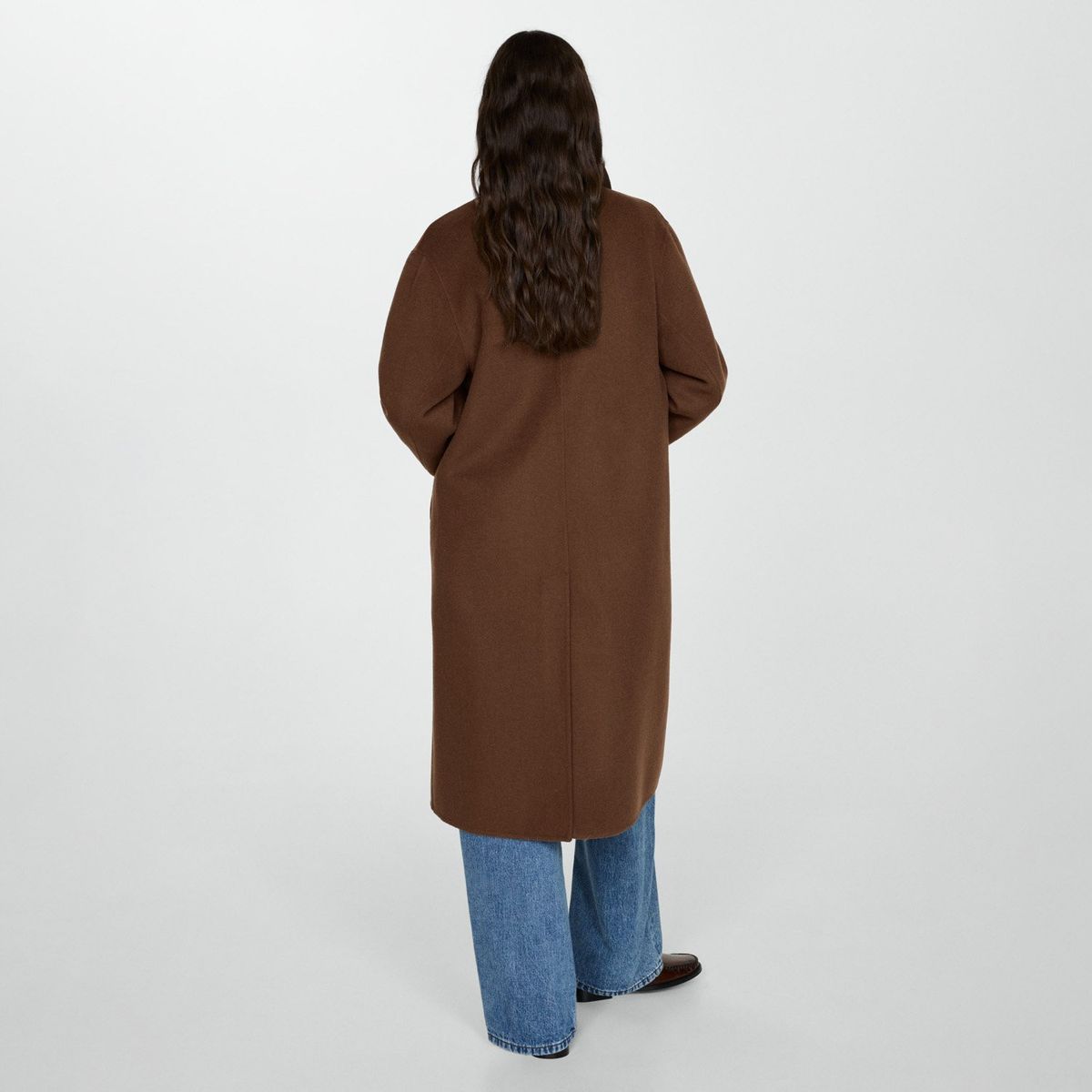 MANGO - Abrigo Lana Handmade Oversize Mujer Mango