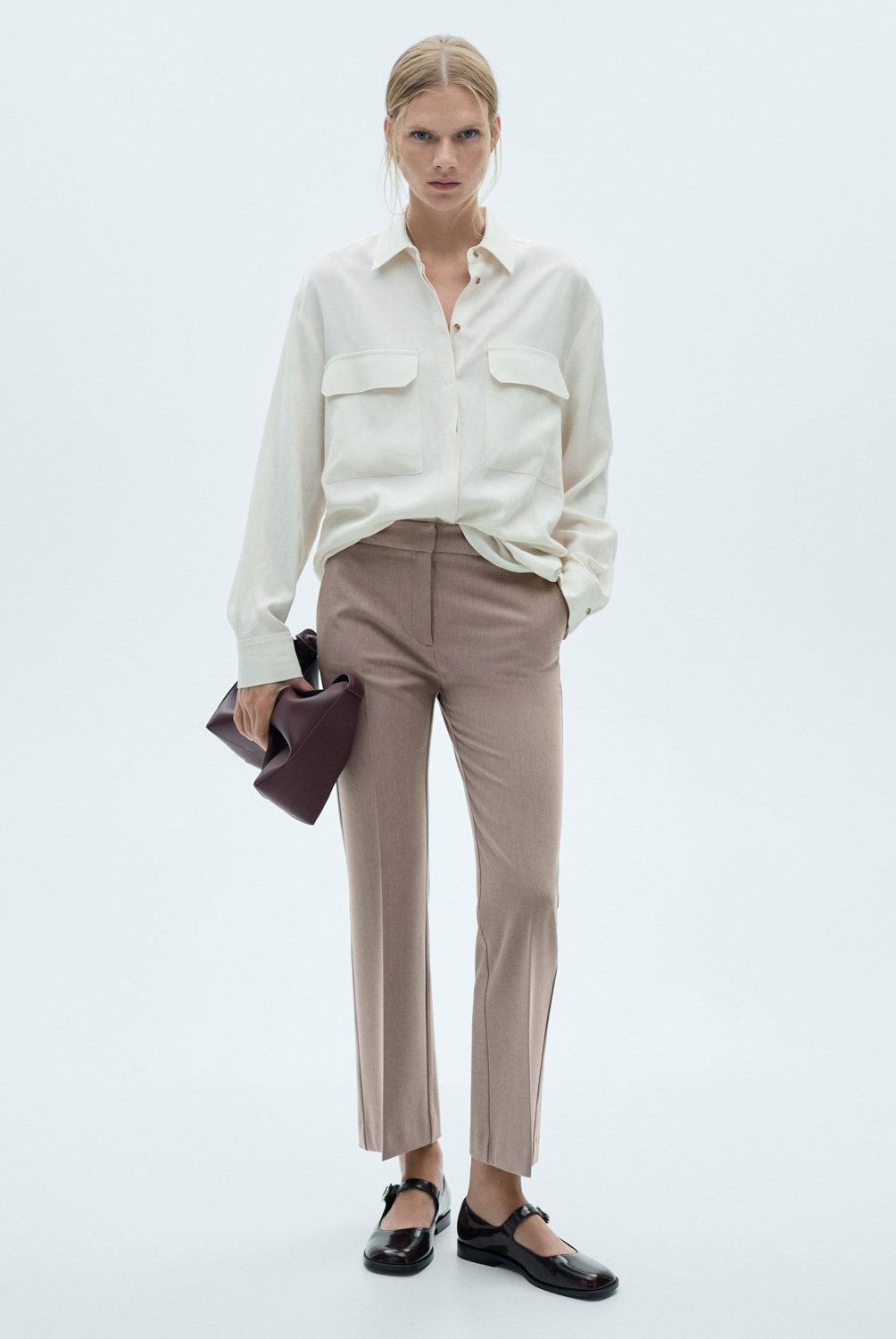 MANGO - Pantalón Fluido Flare Mujer Mango