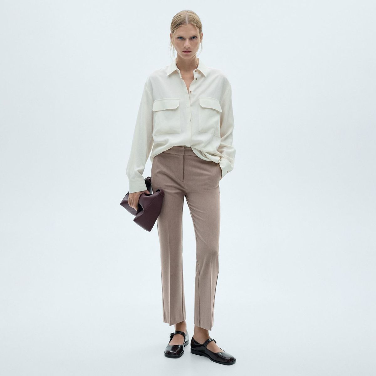 MANGO - Pantalón Fluido Flare Mujer Mango