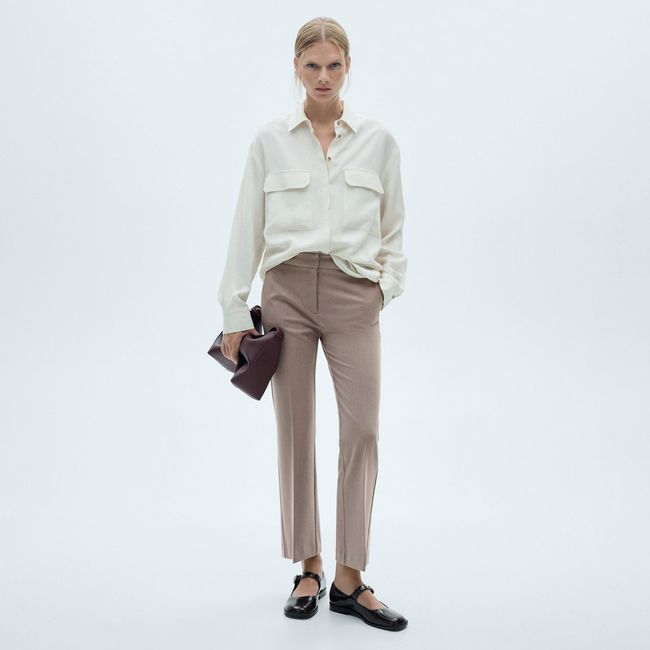 MANGO - Pantalón Fluido Flare Mujer Mango