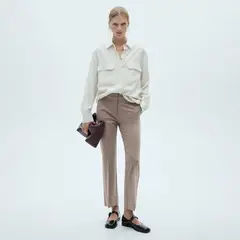 MANGO - Pantalón Fluido Flare Mujer