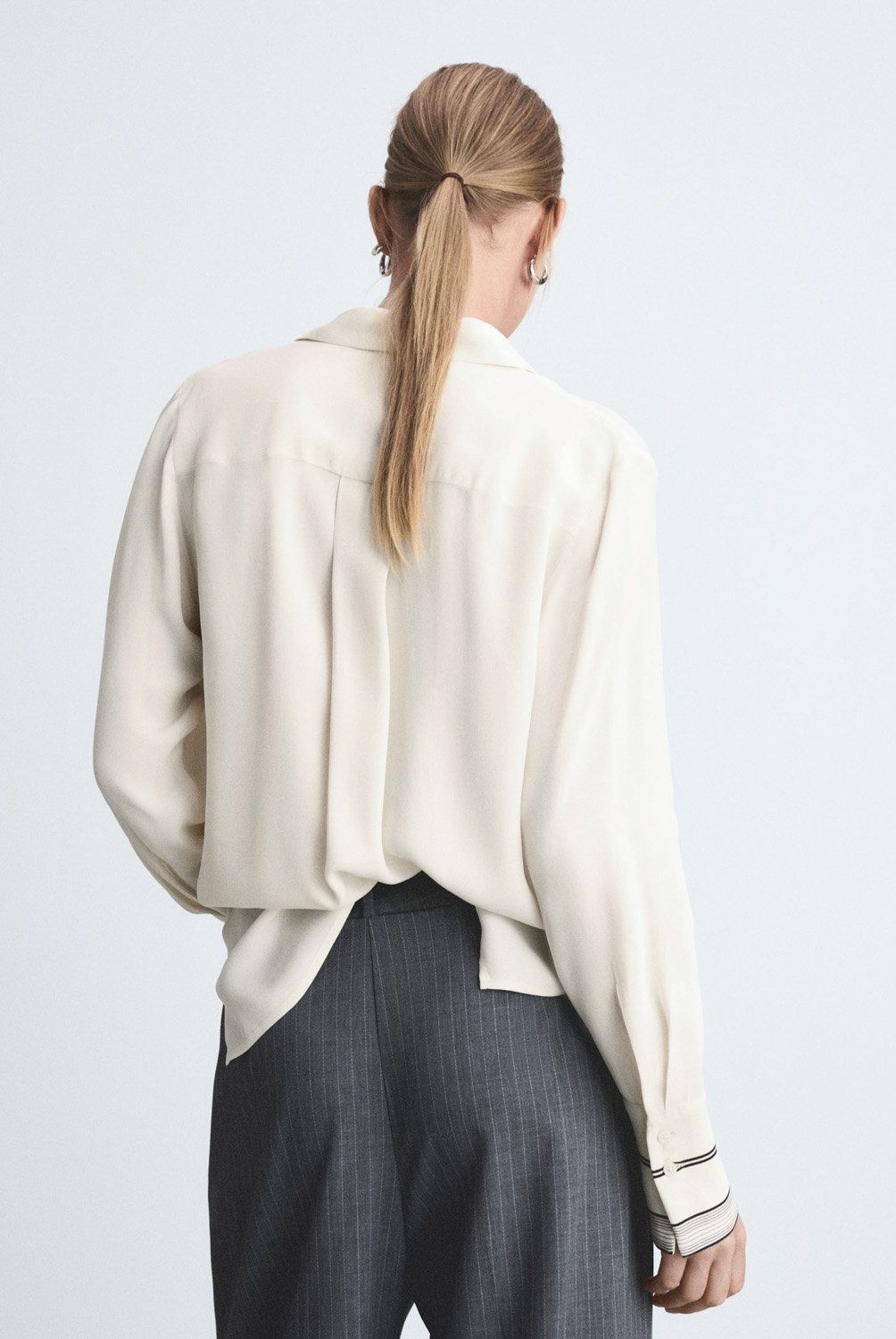 MANGO - Camisa Detalles Contraste Mujer Mango