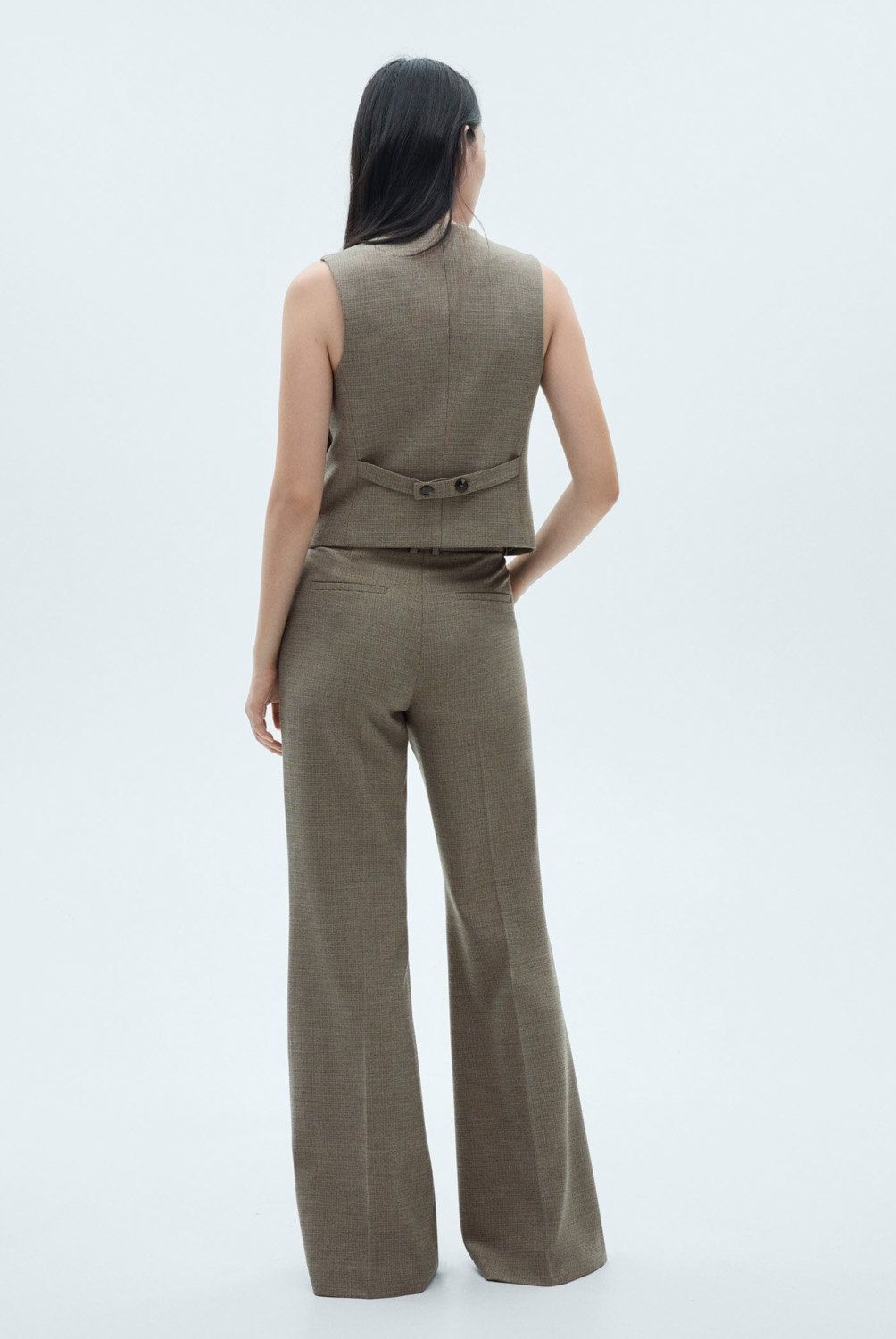 MANGO - Chaqueta Traje Micro Pata de Gallo Mujer Mango