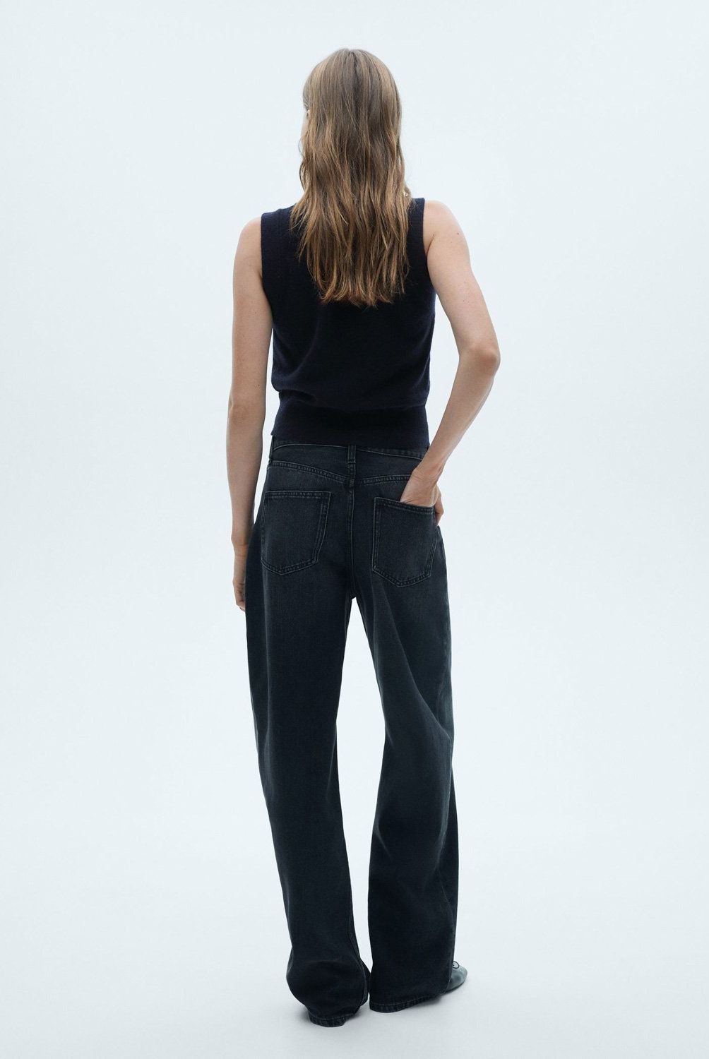 MANGO - Chaleco Punto Cuello Botones Mujer Mango