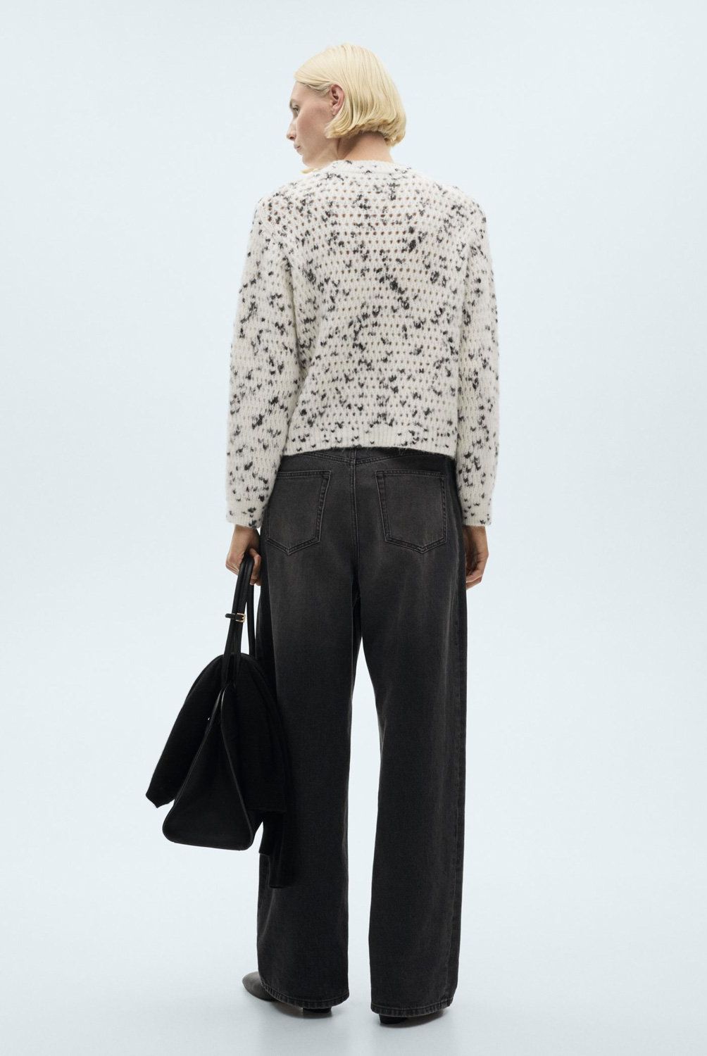 MANGO - Sweater Punto Calado Jaspeado Mujer Mango
