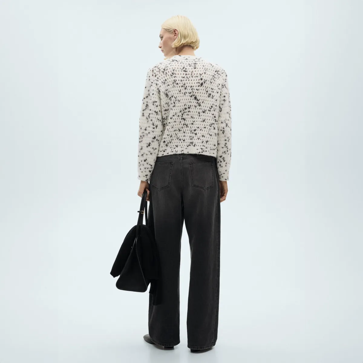 MANGO - Sweater Punto Calado Jaspeado Mujer Mango