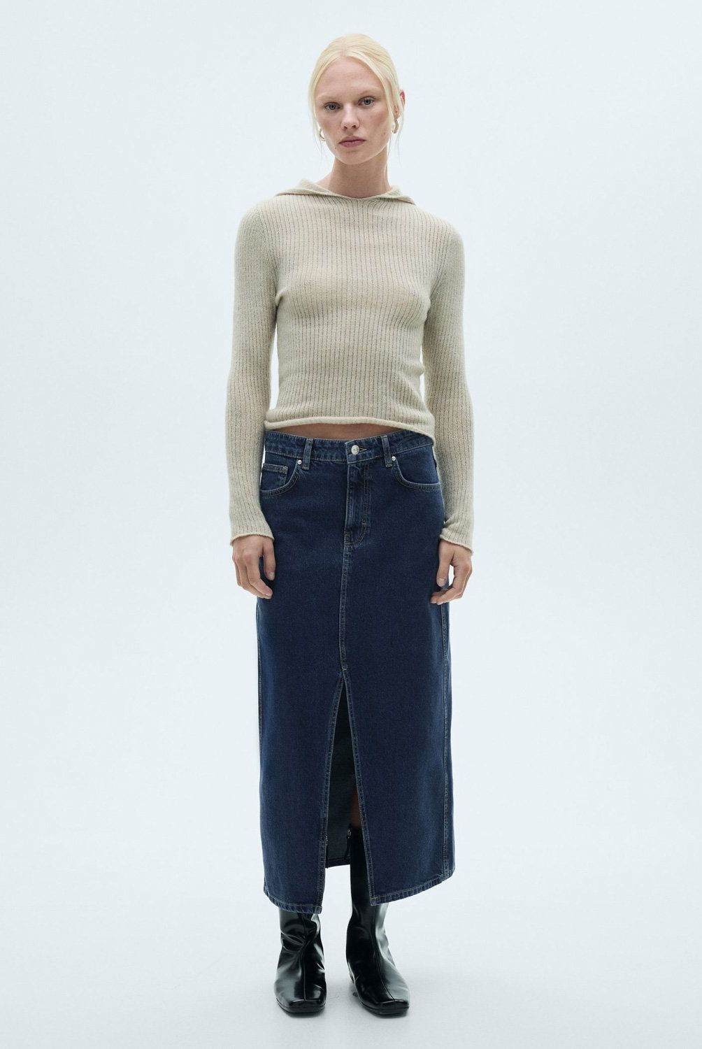 MANGO - Falda Midi Vaquera Mujer Mango