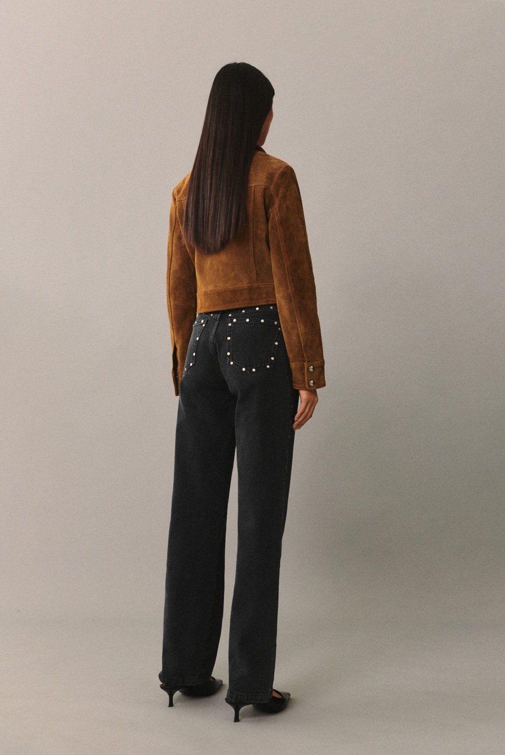 MANGO - Jeans Billie Rectos Tachuelas Mujer Mango