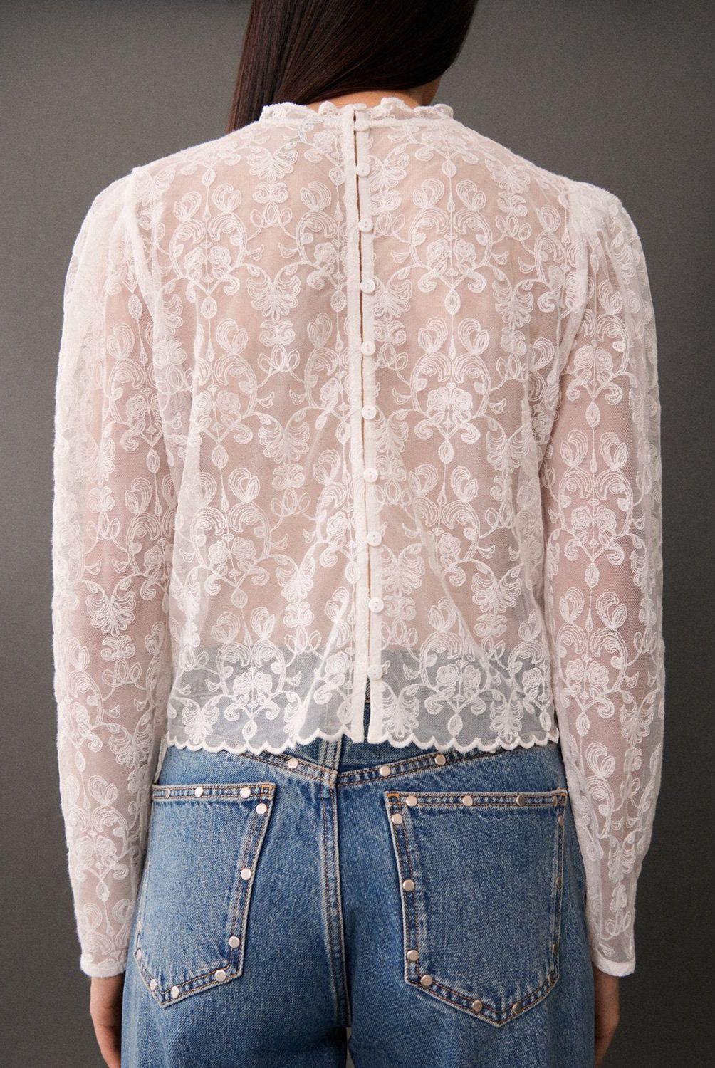 MANGO - Blusa Semitransparente  Mujer Mango