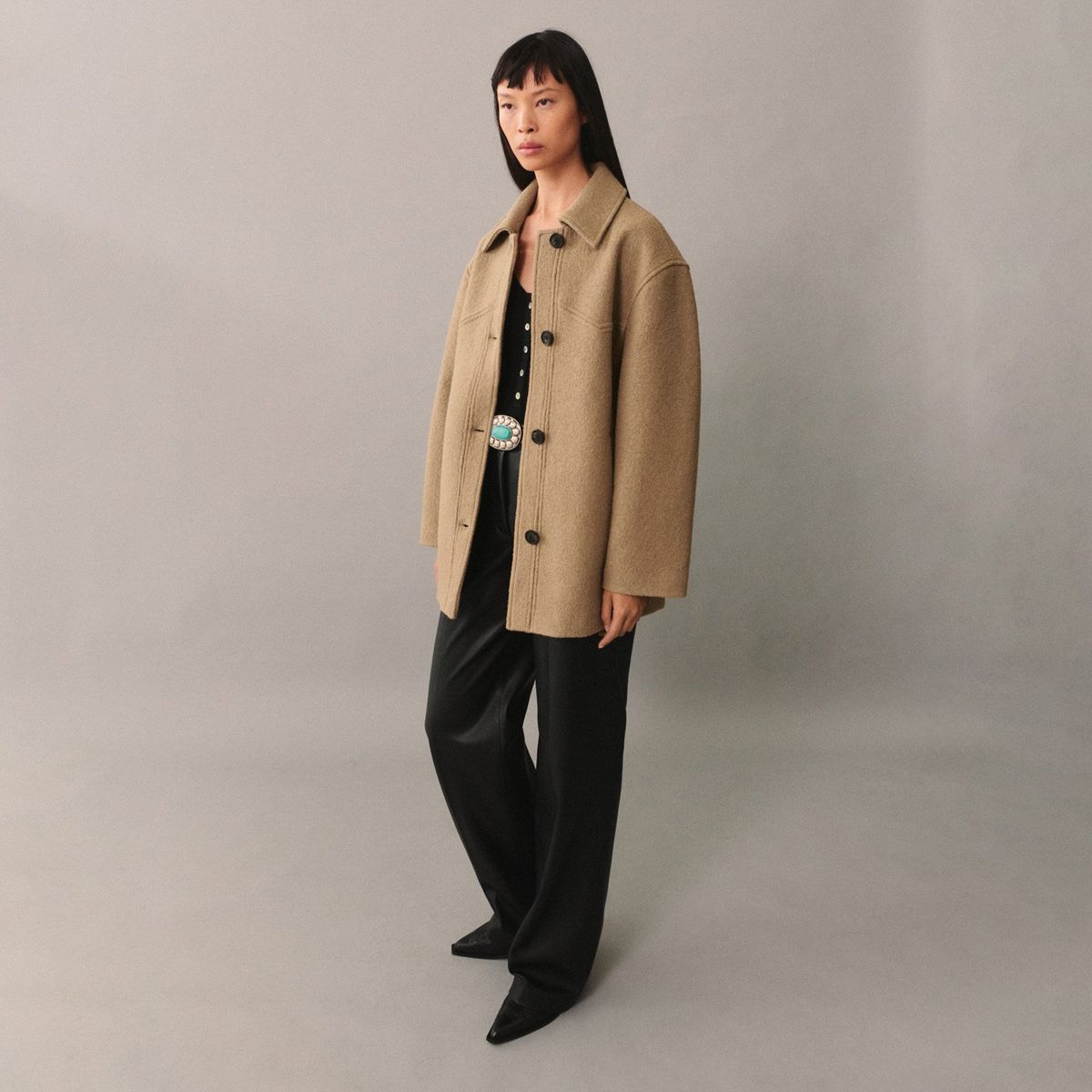 MANGO - Abrigo Lana Oversize Mujer Mango