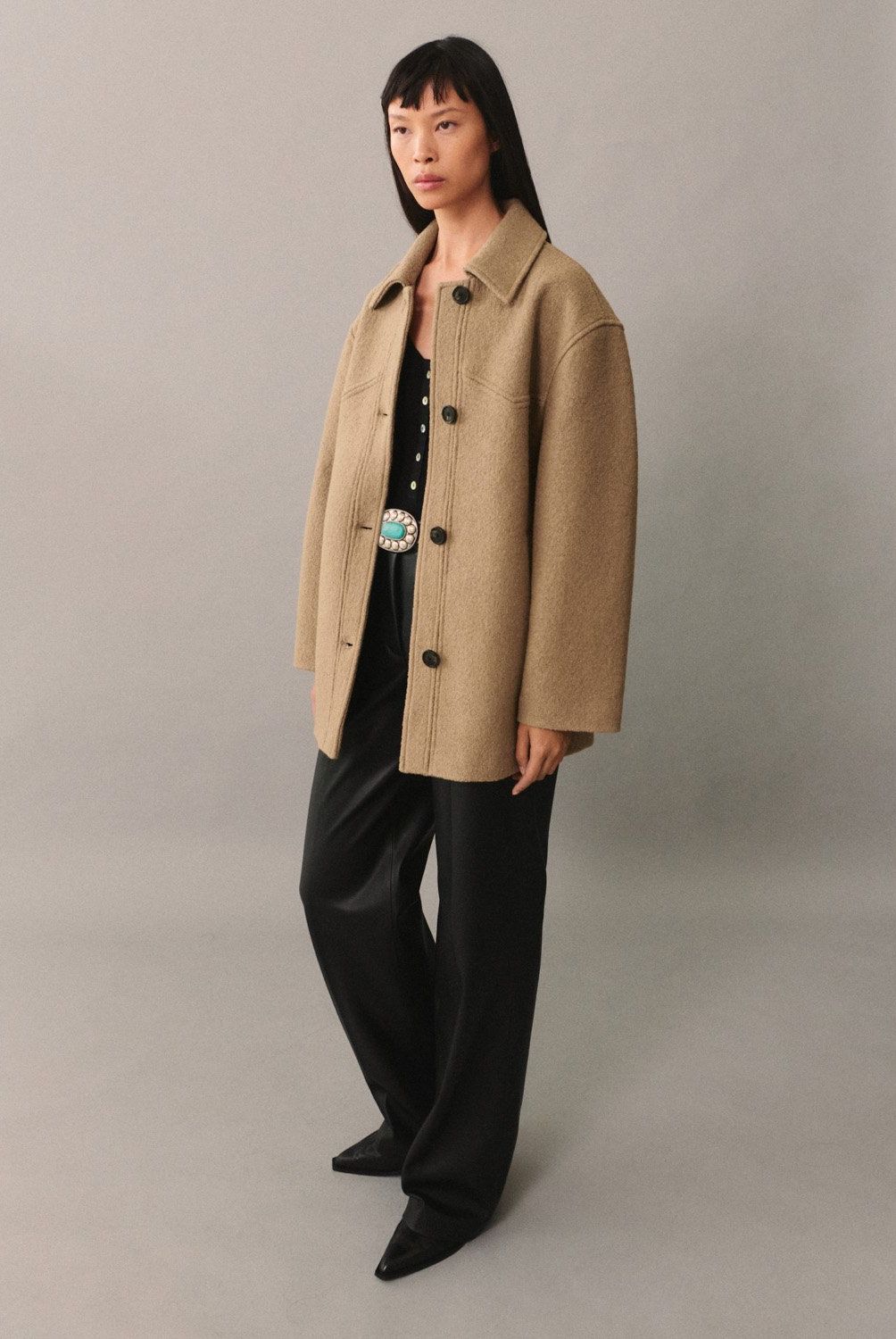 MANGO - Abrigo Lana Oversize Mujer Mango