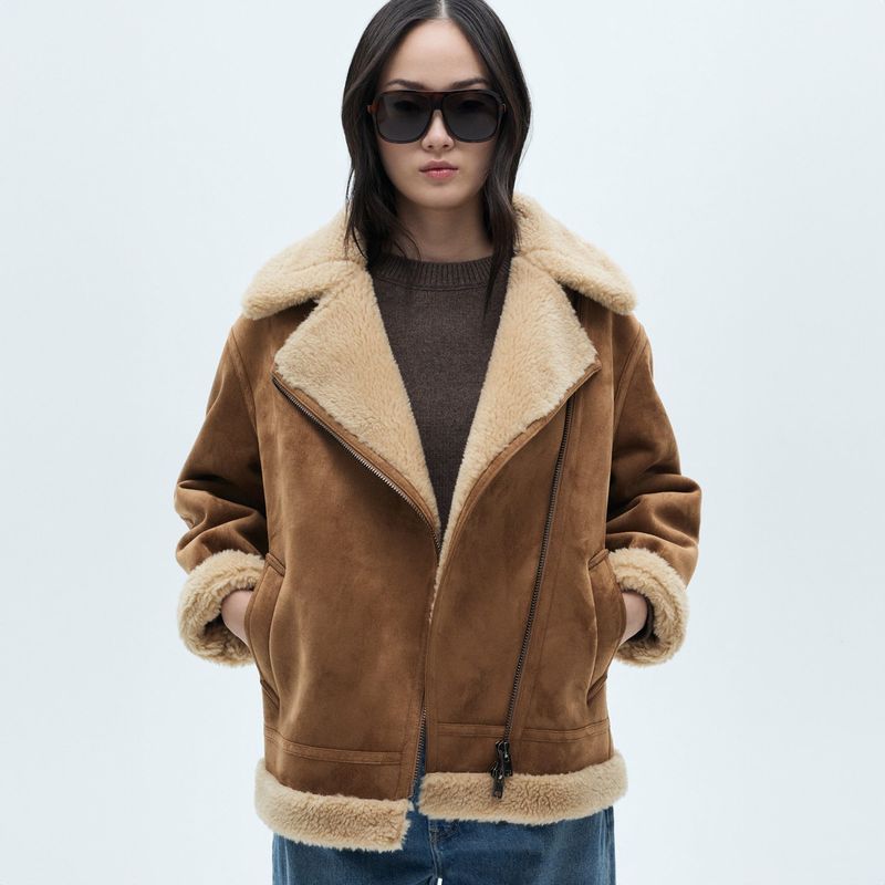 MANGO Chaqueta Doble Faz Efecto Piel Mujer Mango