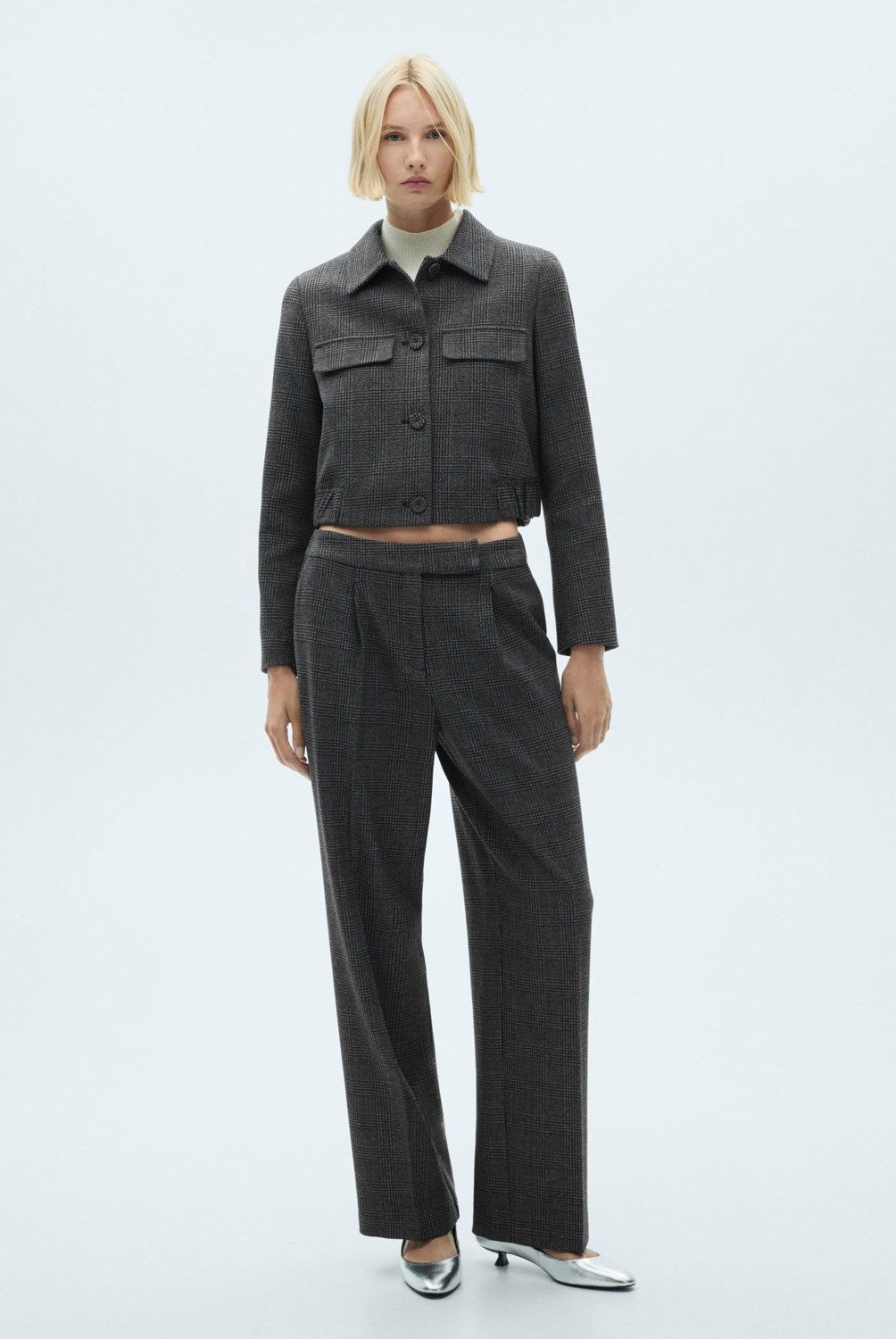 MANGO - Pantalón Recto Tweed Mujer Mango
