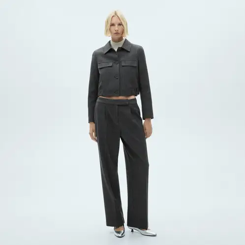 MANGO - Pantalón Recto Tweed Mujer