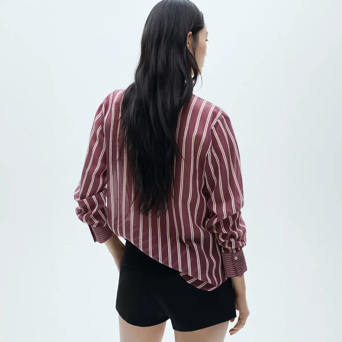 MANGO - Camisa Lyocell Rayas Mujer Mango