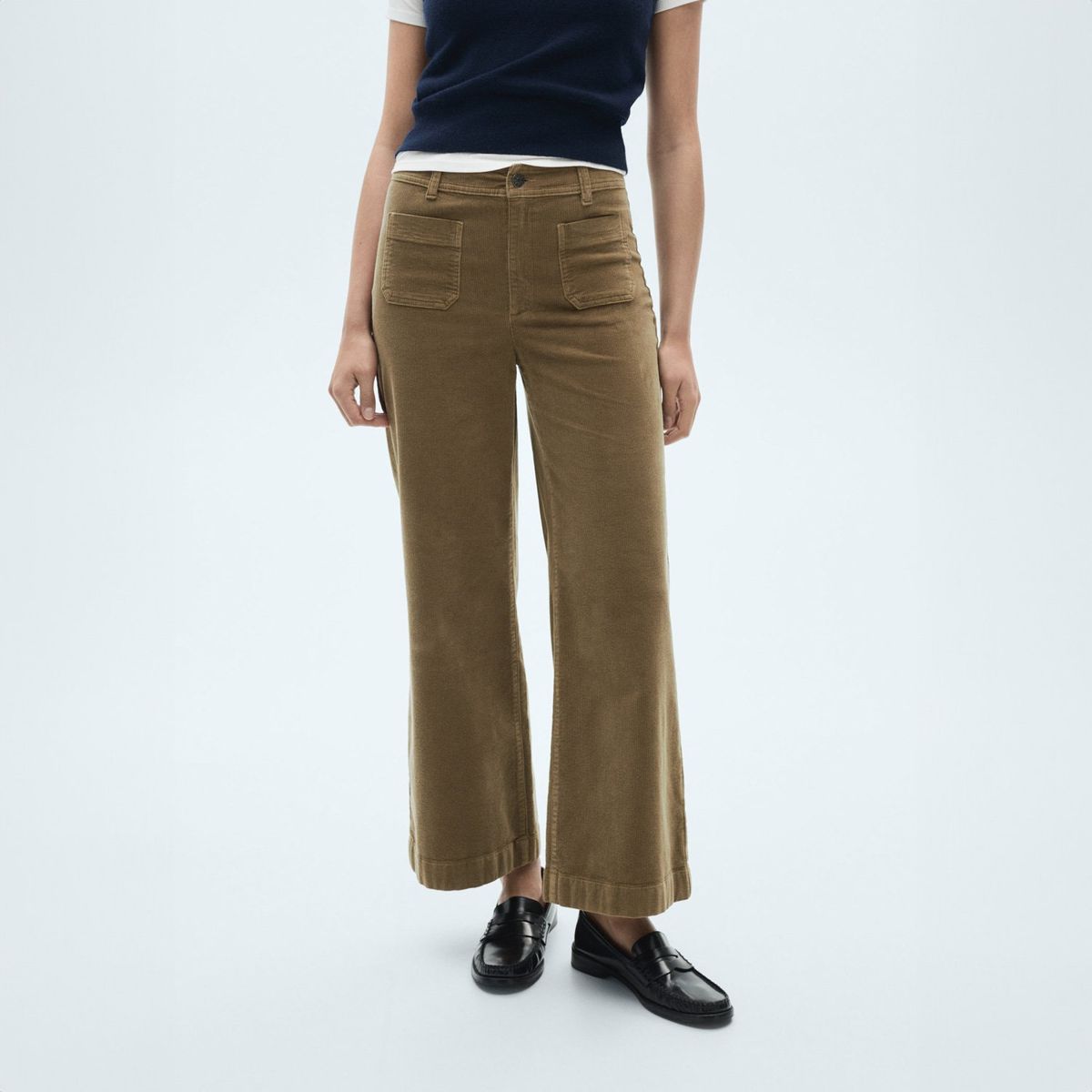 MANGO - Pantalón Catherin Culotte Pana Mujer Mango