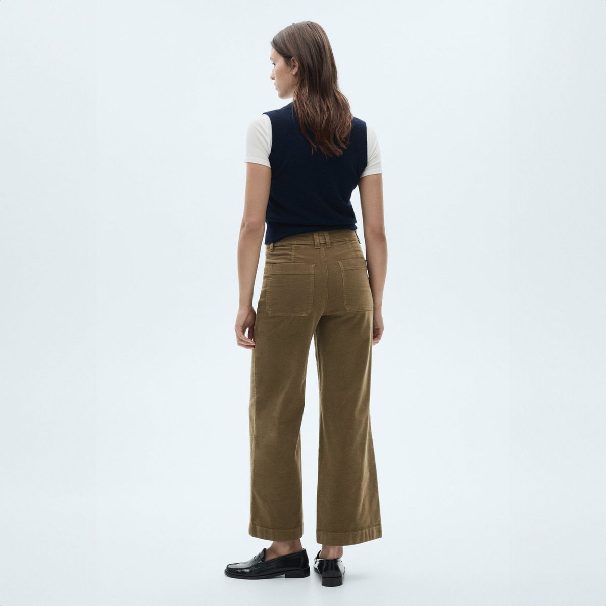 MANGO - Pantalón Catherin Culotte Pana Mujer Mango