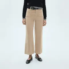 MANGO - Pantalón Catherin Culotte Pana Mujer