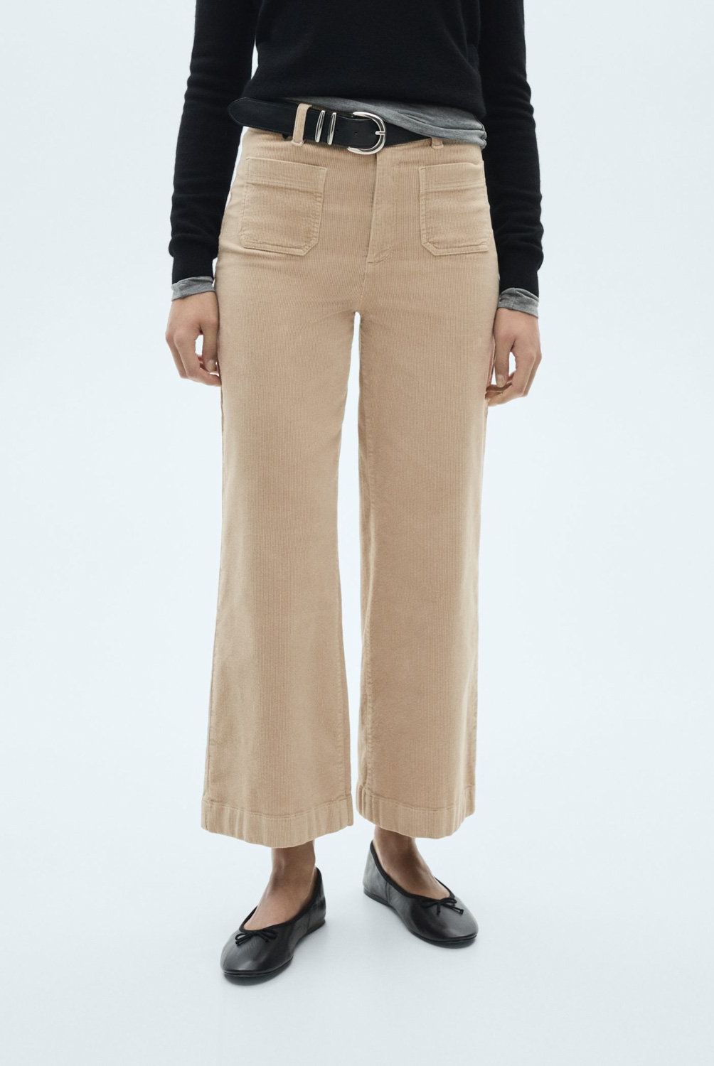 MANGO - Pantalón Catherin Culotte Pana Mujer Mango
