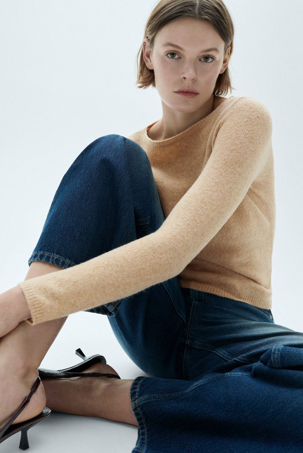 MANGO - Sweater Punto Fino Cuello Barco Mujer Mango