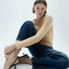 MANGO - Sweater Punto Fino Cuello Barco Mujer
