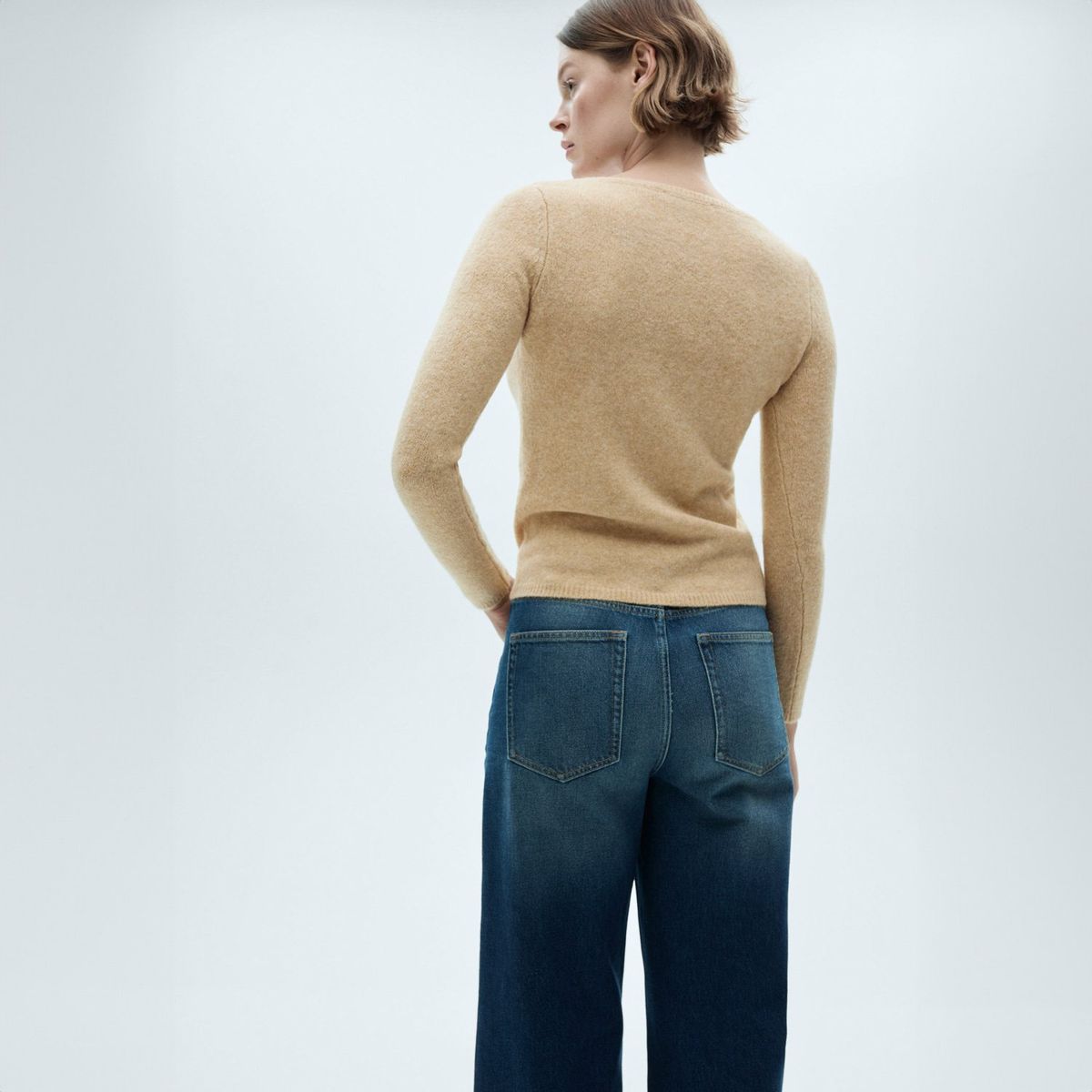 MANGO - Sweater Punto Fino Cuello Barco Mujer Mango