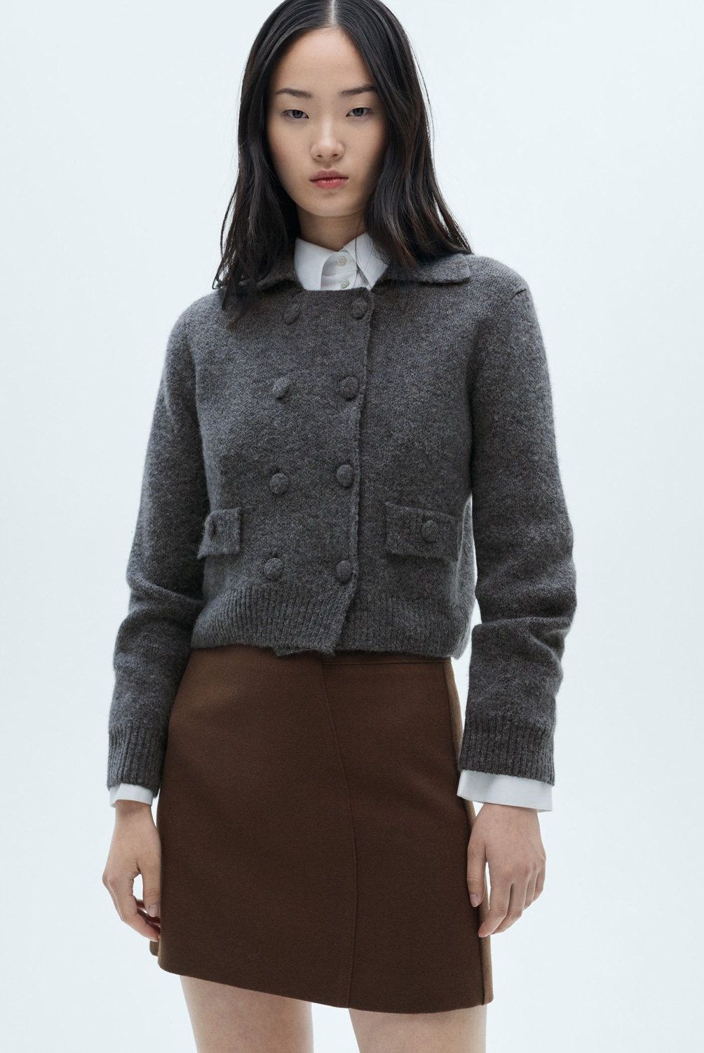 MANGO - Chaqueta Punto Doble Botonadura Mujer Mango