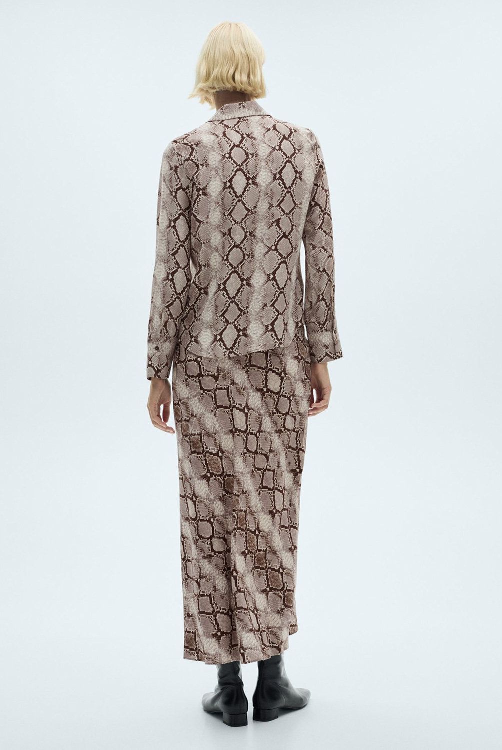MANGO - Camisa Estampado Serpiente Mujer Mango