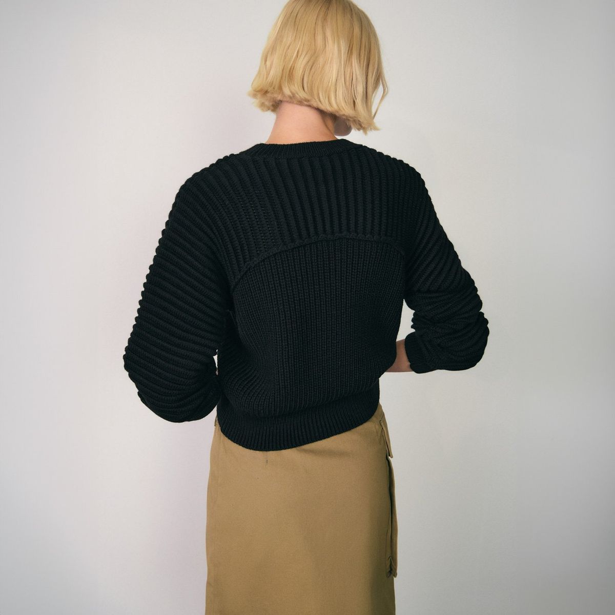 MANGO - Sweater Punto Manga Abullonada Mujer Mango