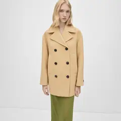 MANGO - Abrigo Lana Virgen Doble Botonadura Mujer
